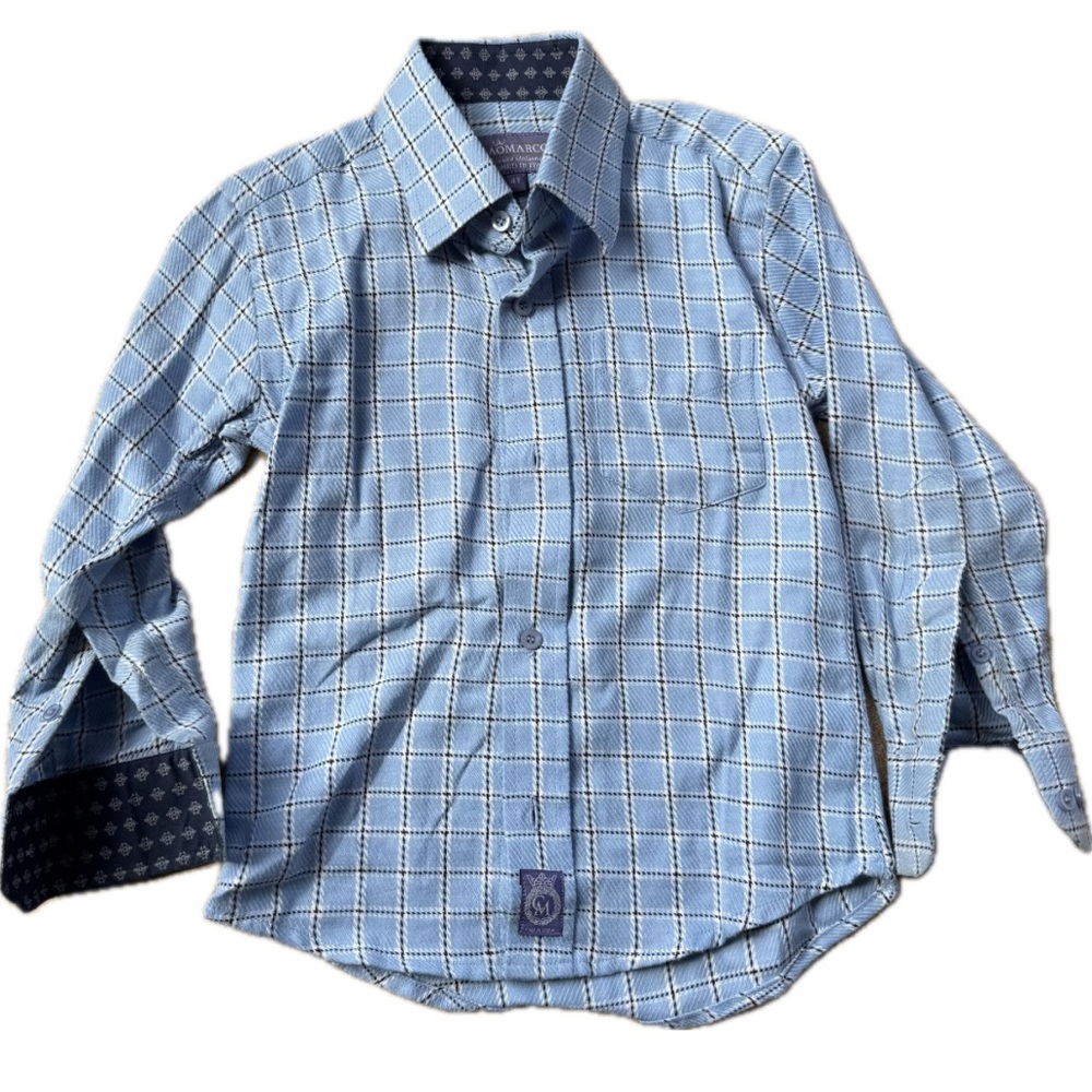 Boys Ciaomarco Blue Checkered Shirt 4T